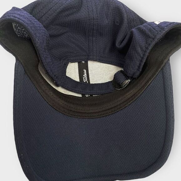 Titleist Polyester Pro V1 FootJoy Blue White Embossed Logo Hat Adjustable New - Picture 7 of 7